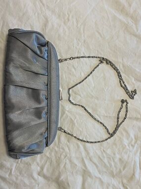 Bijoux Terner Silver Evening Clutch with Chain Strap